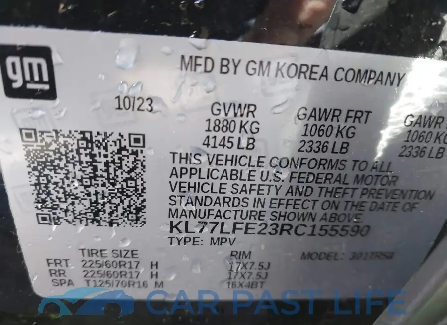 KL77LFE23RC155590# 9