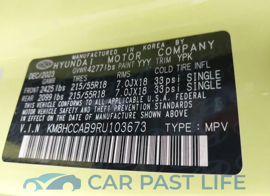 KM8HCCAB9RU103673# 9