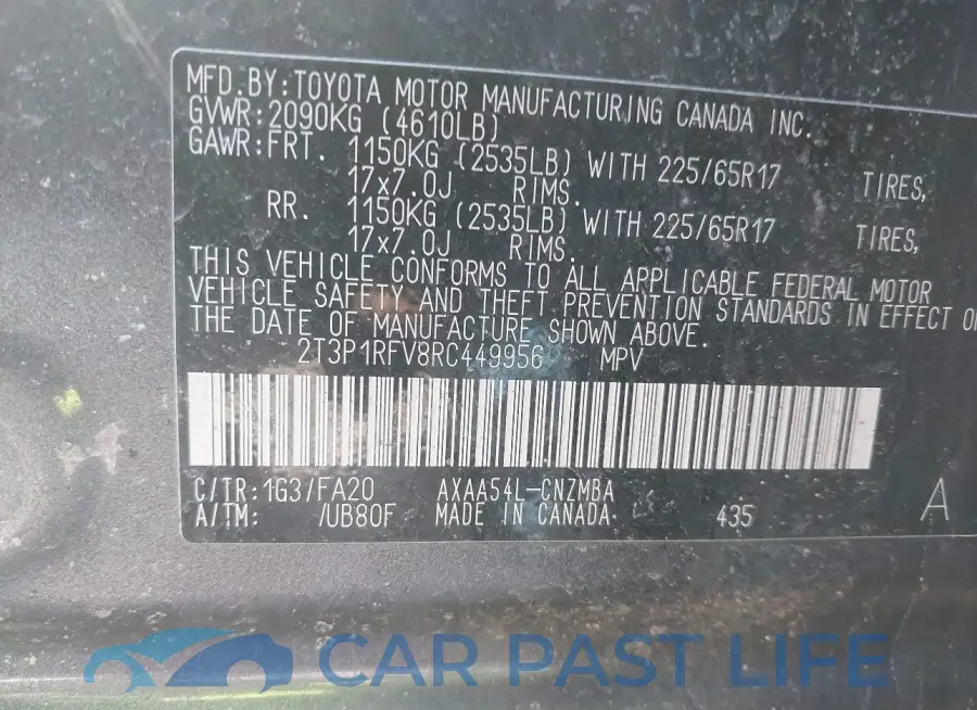 2T3P1RFV8RC449956# 9