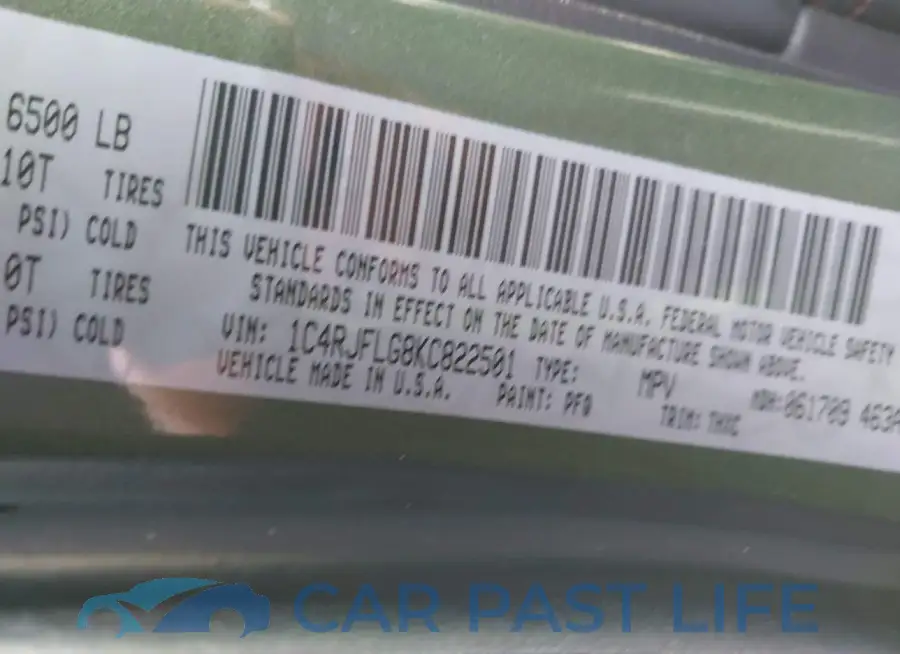 1C4RJFLG8KC822501# 9