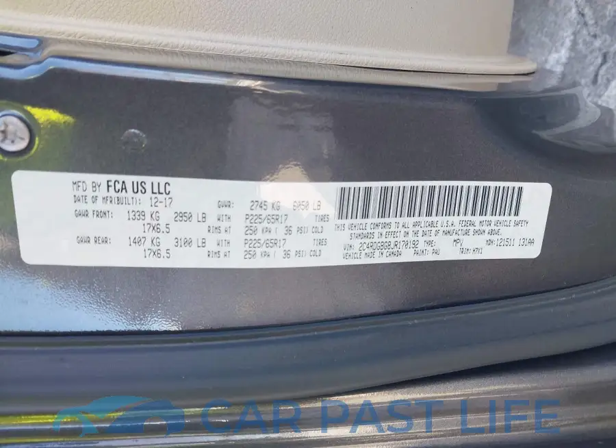 2C4RDGBG8JR170192# 9
