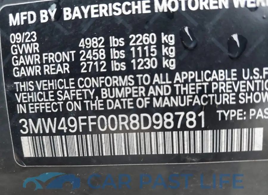 3MW49FF00R8D98781# 9