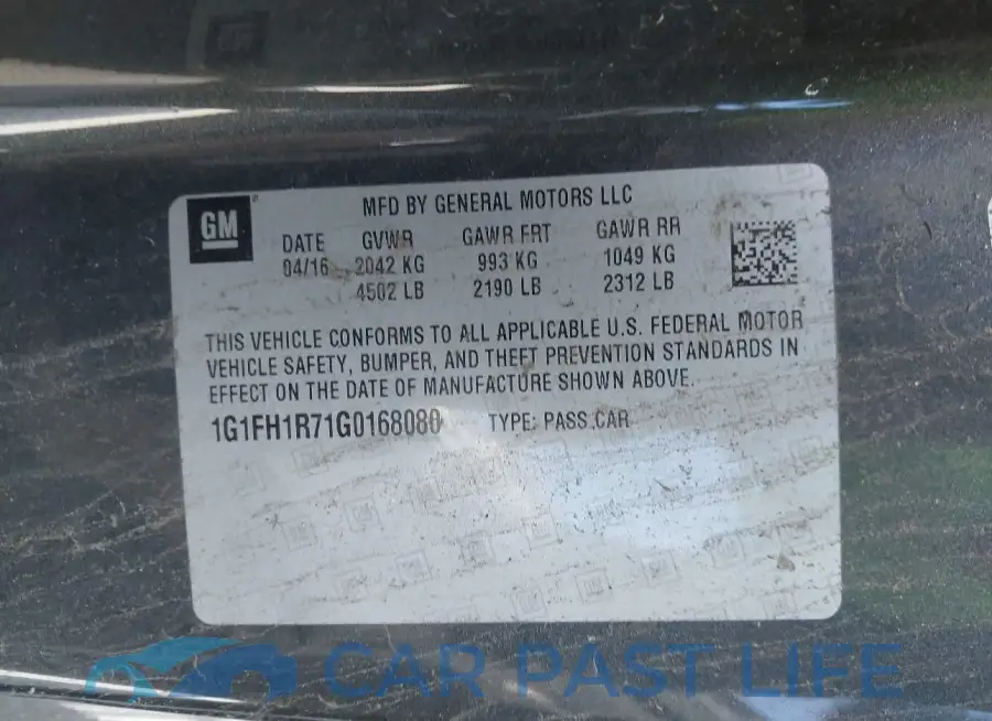 1G1FH1R71G0168080# 9