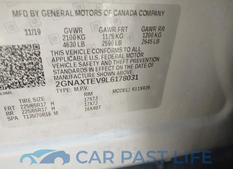 2GNAXTEV9L6178031# 9