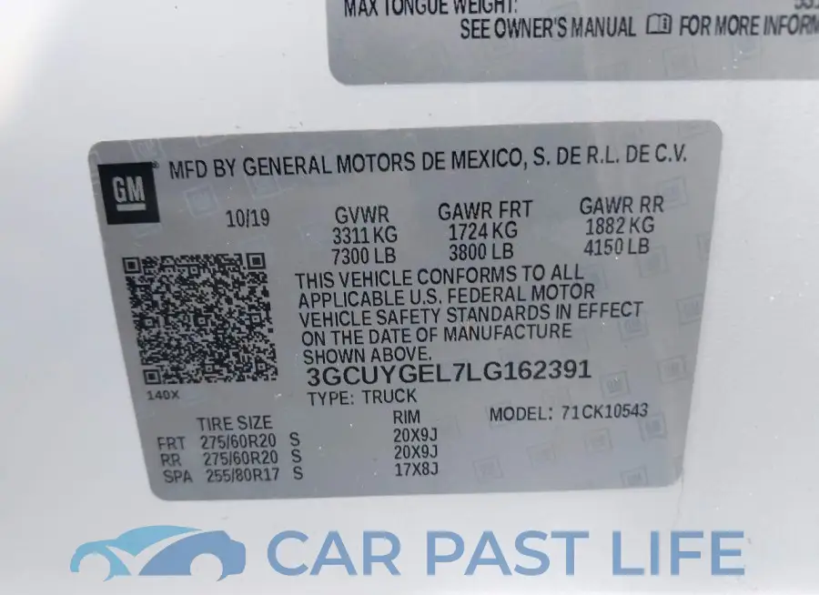 3GCUYGEL7LG162391# 9