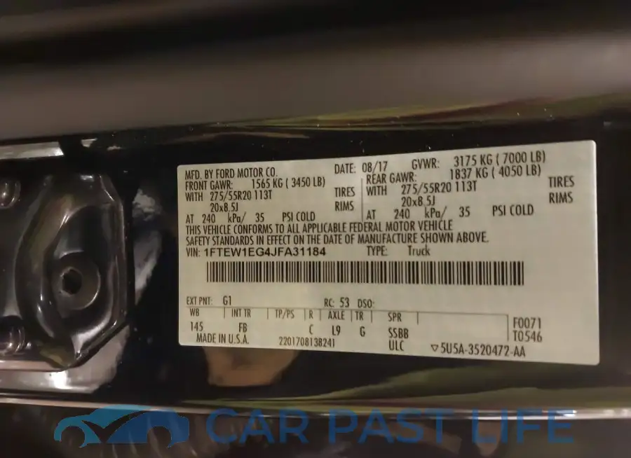 1FTEW1EG4JFA31184# 9