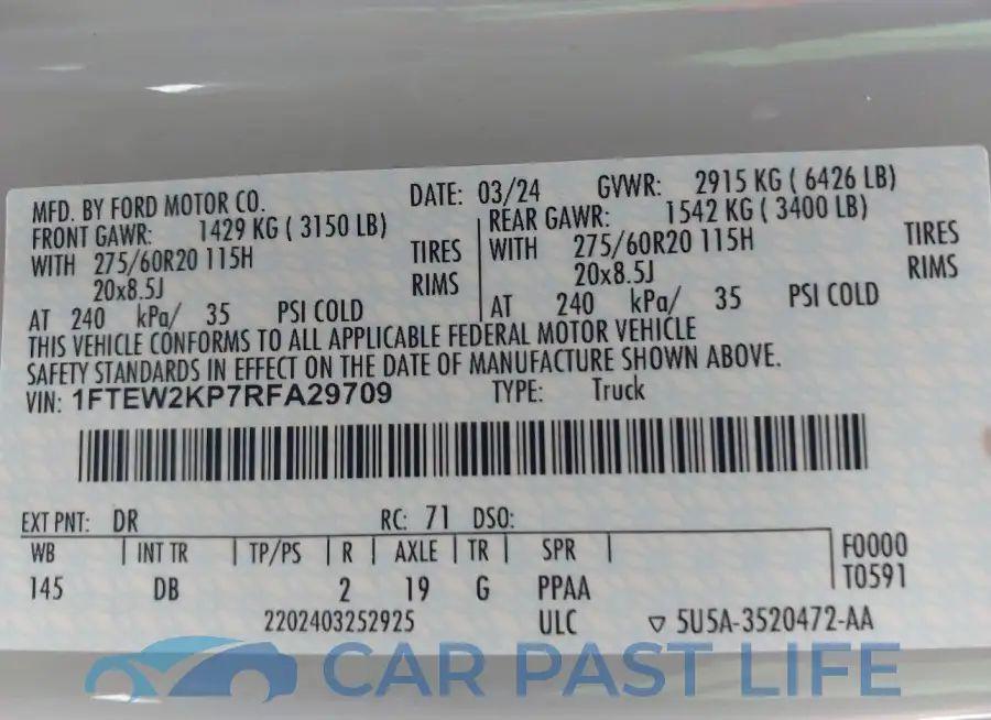 1FTEW2KP7RFA29709# 9
