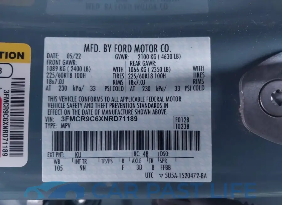 3FMCR9C6XNRD71189# 9