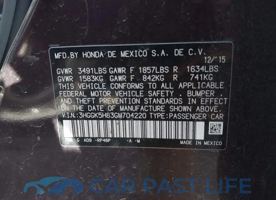 3HGGK5H83GM704220# 9