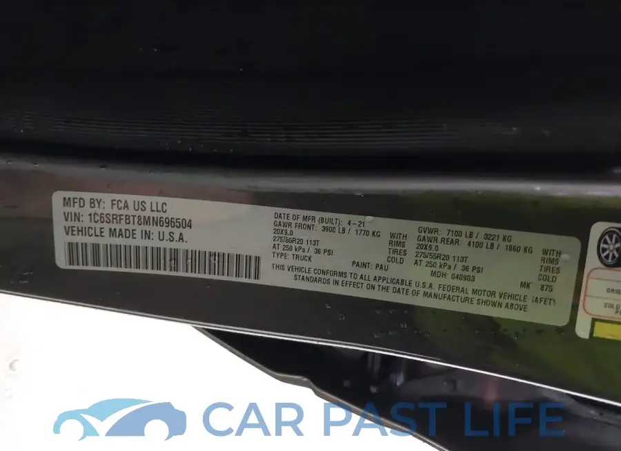 1C6SRFBT8MN696504# 9
