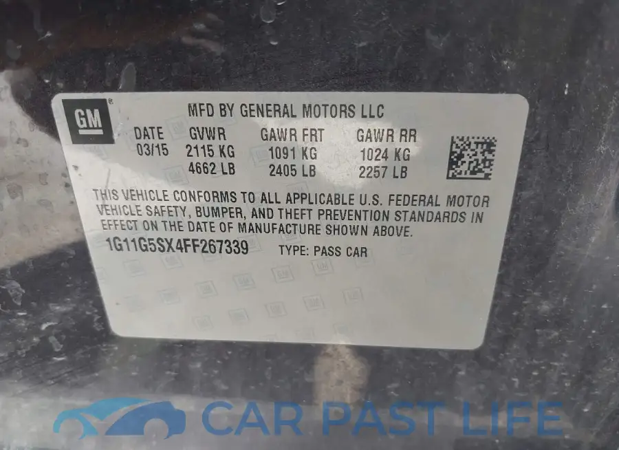 1G11G5SX4FF267339# 9