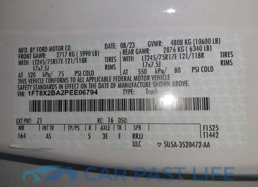 1FT8X2BA2PEE06794# 8