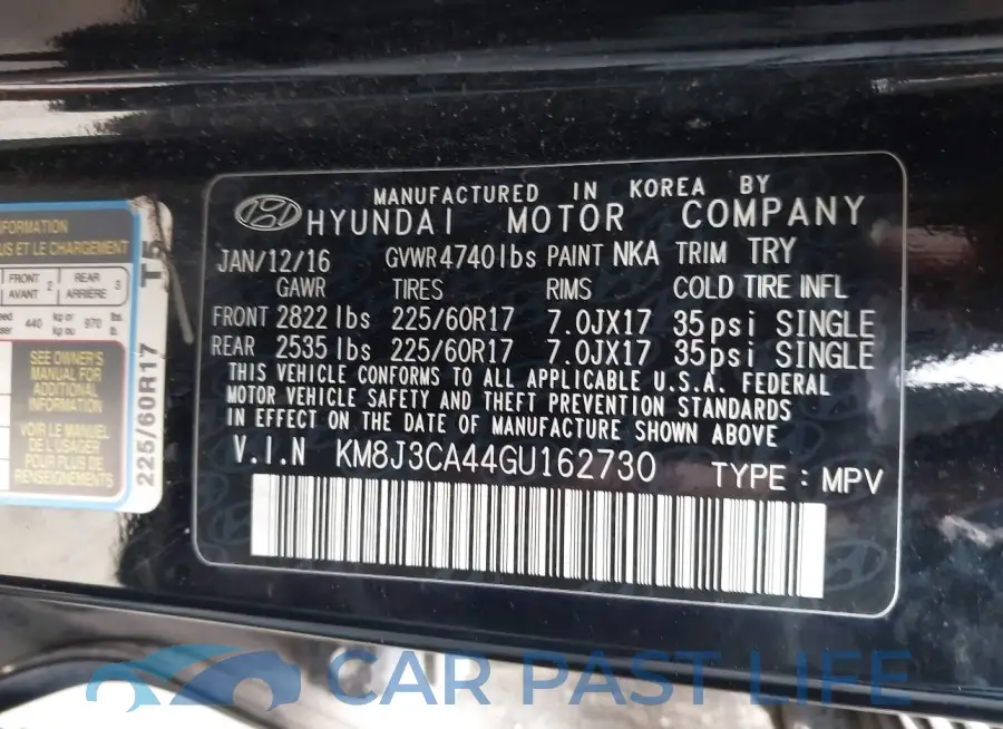 KM8J3CA44GU162730# 9