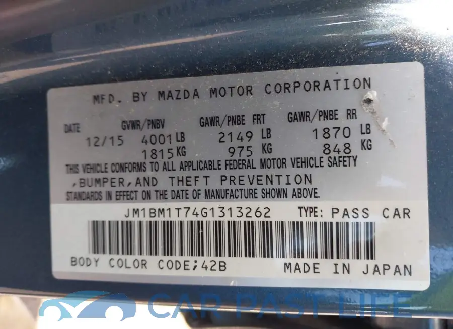 JM1BM1T74G1313262# 9