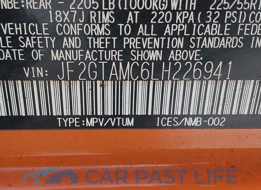 JF2GTAMC6LH226941# 9
