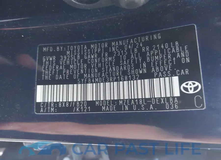 5YFB4MDE3RP168132# 9