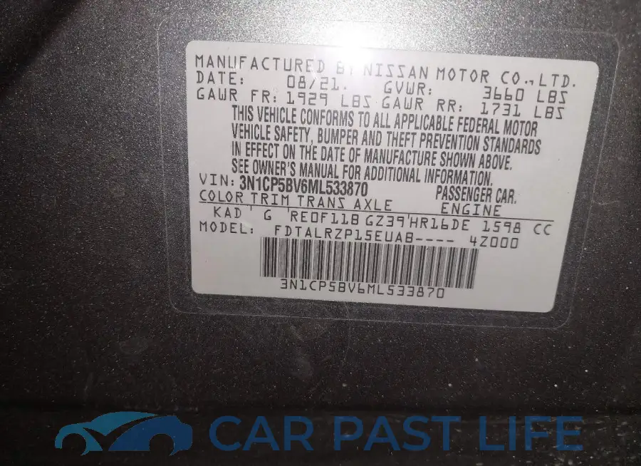 3N1CP5BV6ML533870# 9