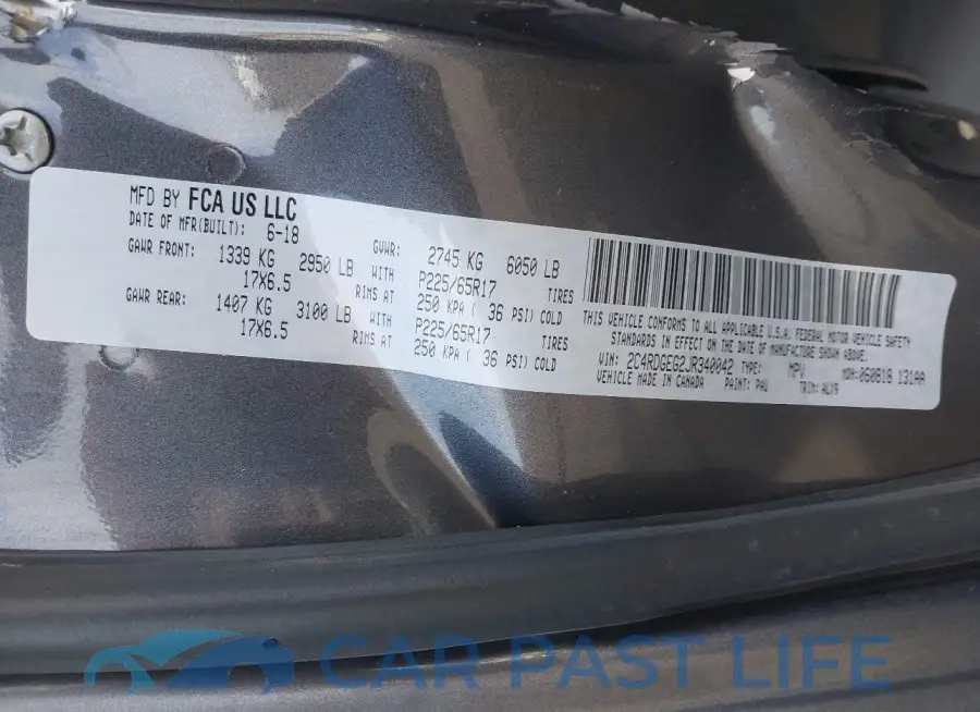 2C4RDGEG2JR340042# 9