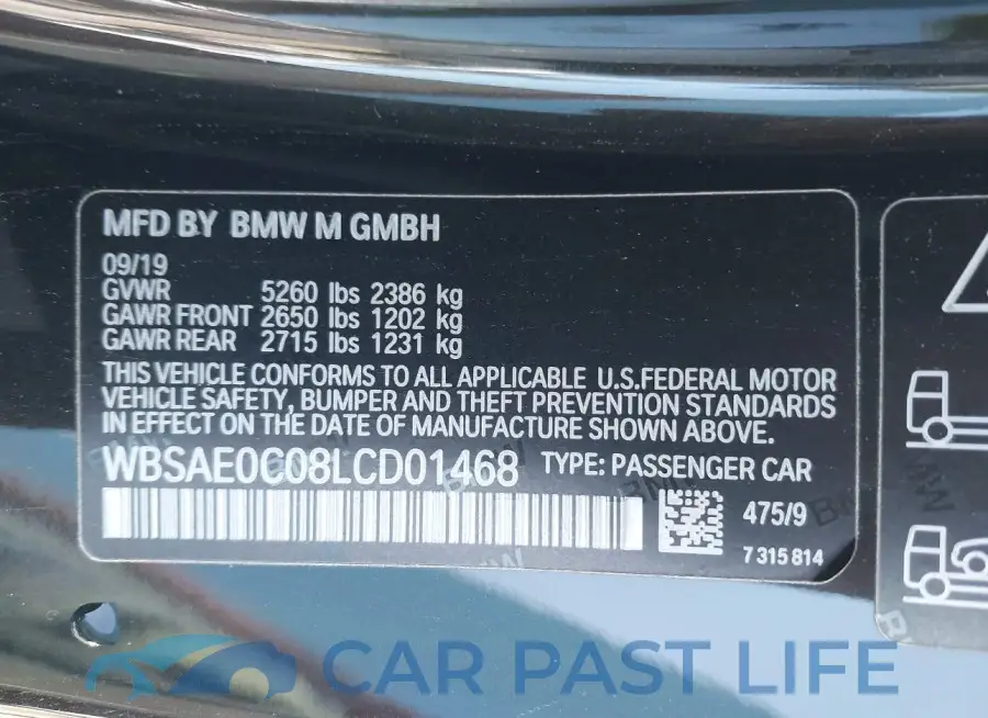 WBSAE0C08LCD01468# 9