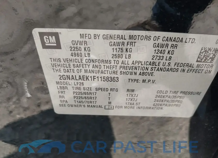 2GNALAEK1F1158363# 9