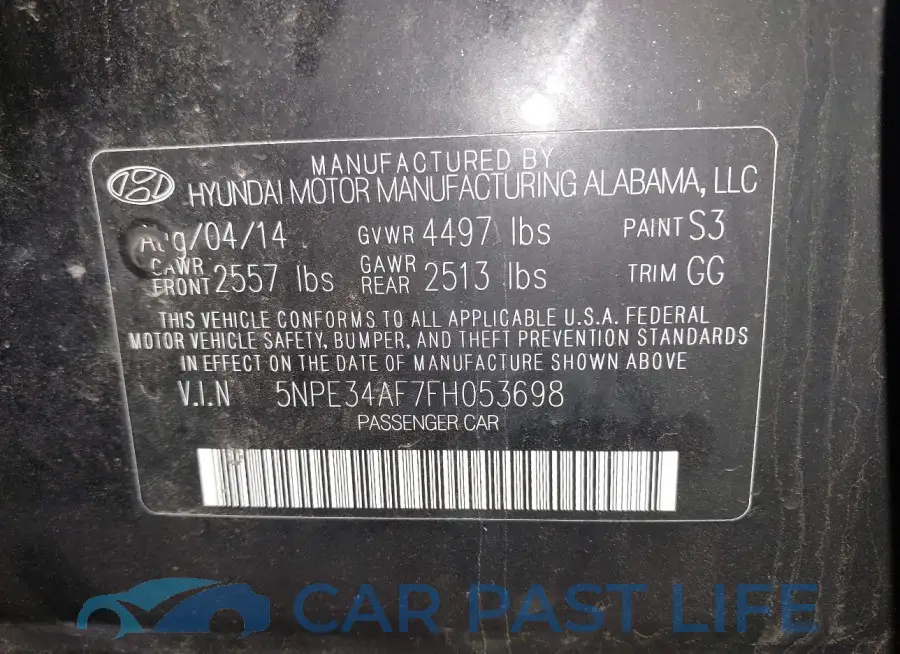 5NPE34AF7FH053698# 9