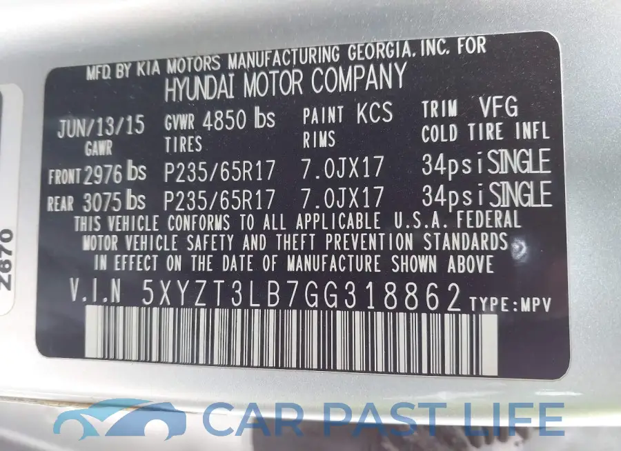 5XYZT3LB7GG318862# 9