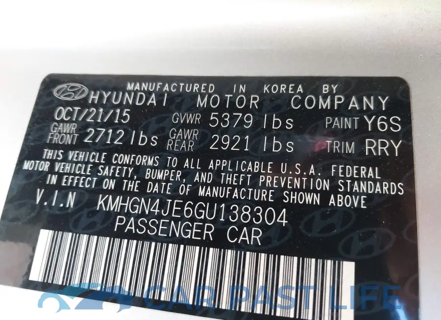 KMHGN4JE6GU138304# 9