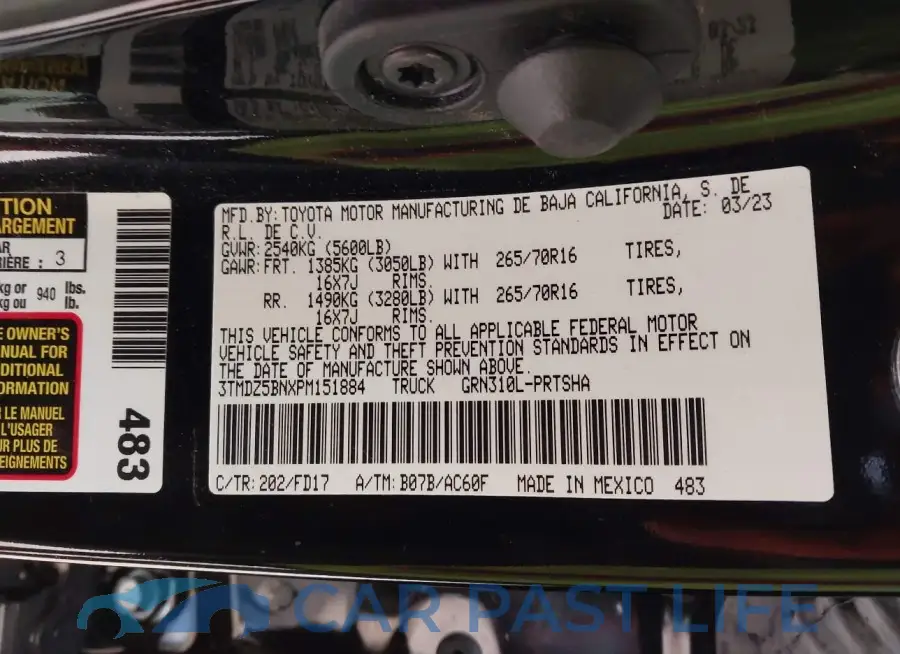 3TMDZ5BNXPM151884# 9