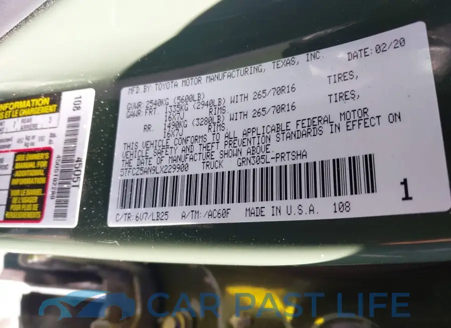 5TFCZ5AN9LX229900# 9