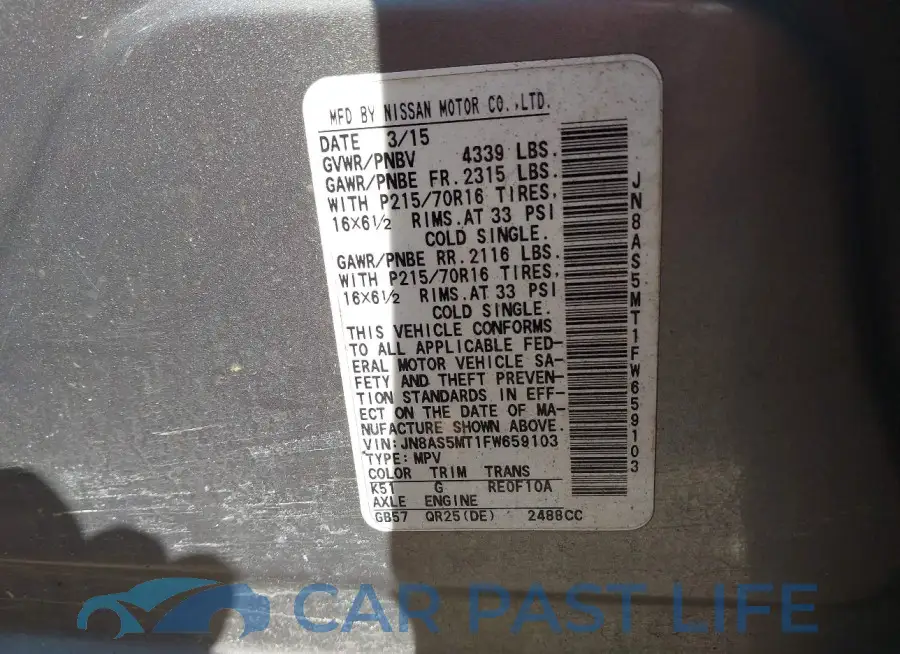 JN8AS5MT1FW659103# 9