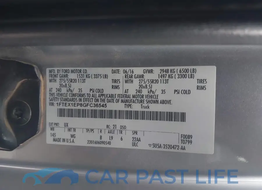 1FTEX1EP8GFC36545# 9