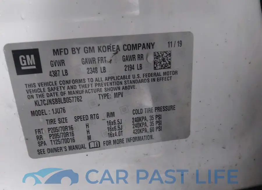 KL7CJNSB9LB057762# 9