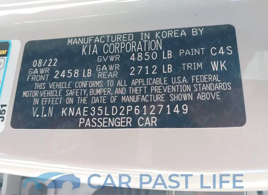 KNAE35LD2P6127149# 9