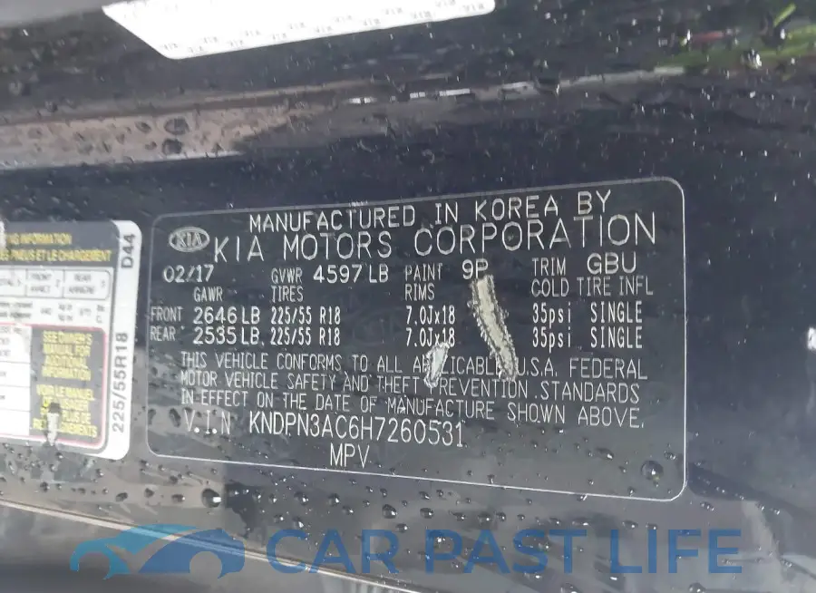 KNDPN3AC6H7260531# 9