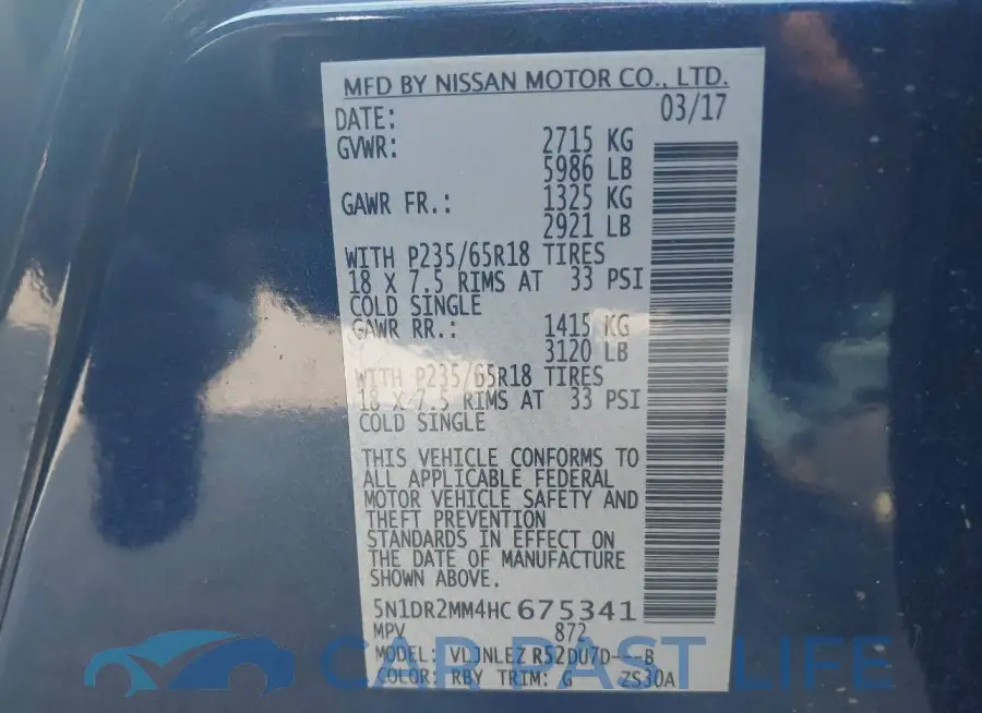 5N1DR2MM4HC675341# 9