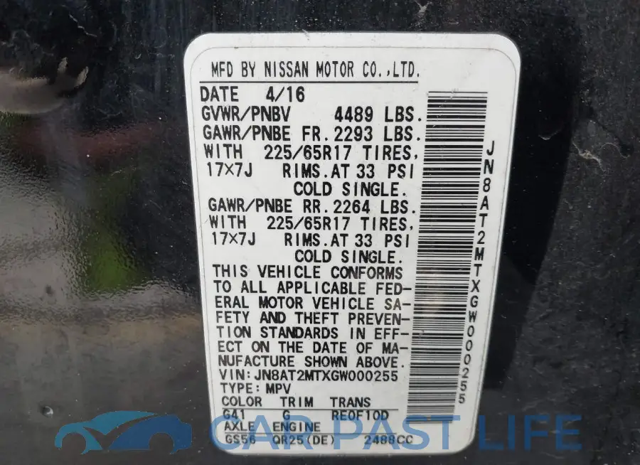 JN8AT2MTXGW000255# 9