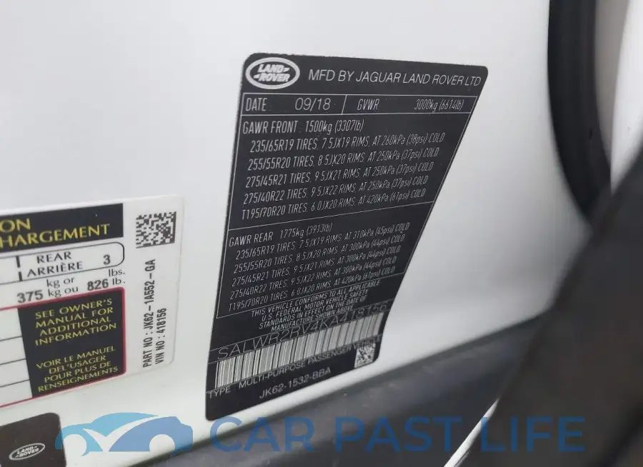 SALWR2RV4KA418156# 9