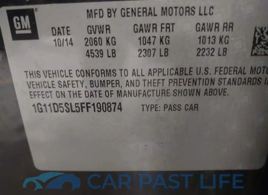 1G11D5SL5FF190874# 9