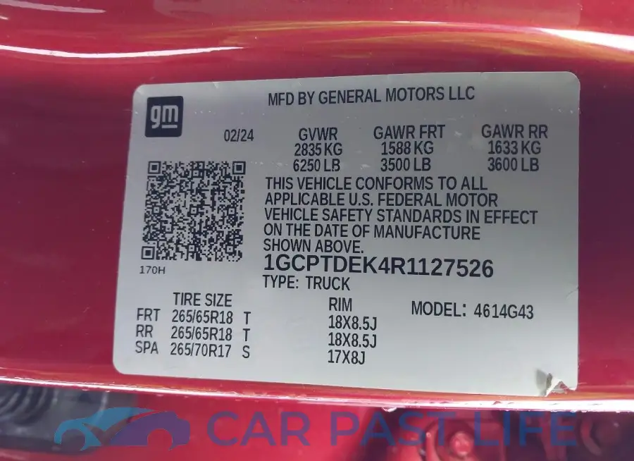 1GCPTDEK4R1127526# 9