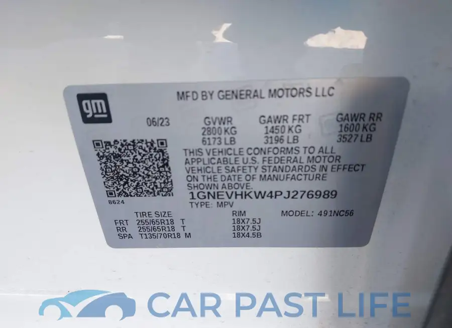 1GNEVHKW4PJ276989# 9