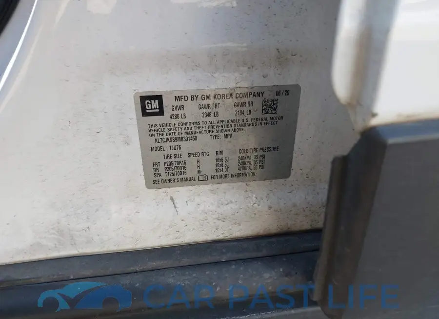 KL7CJKSB9MB301460# 9