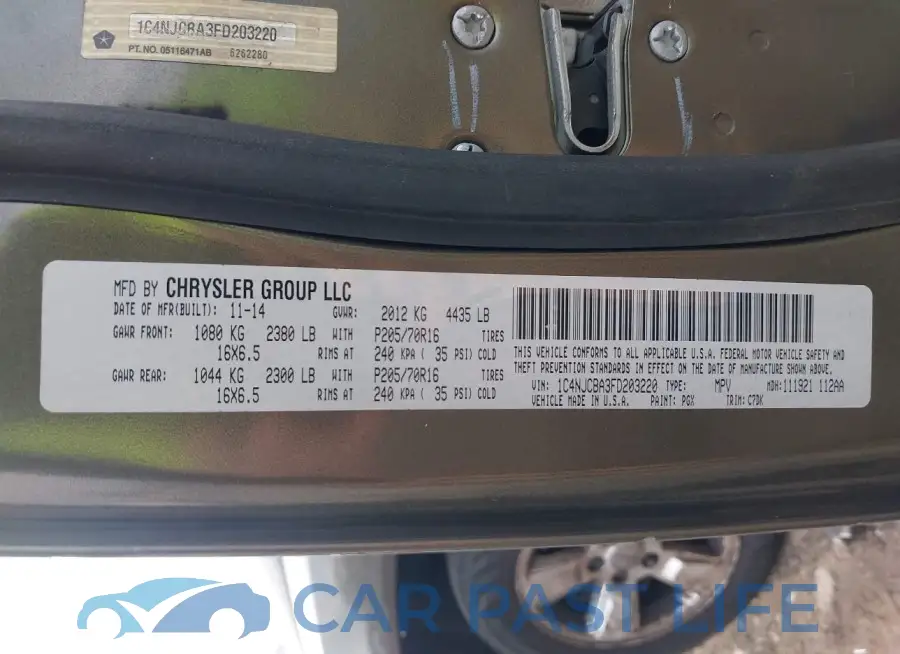 1C4NJCBA3FD203220# 9
