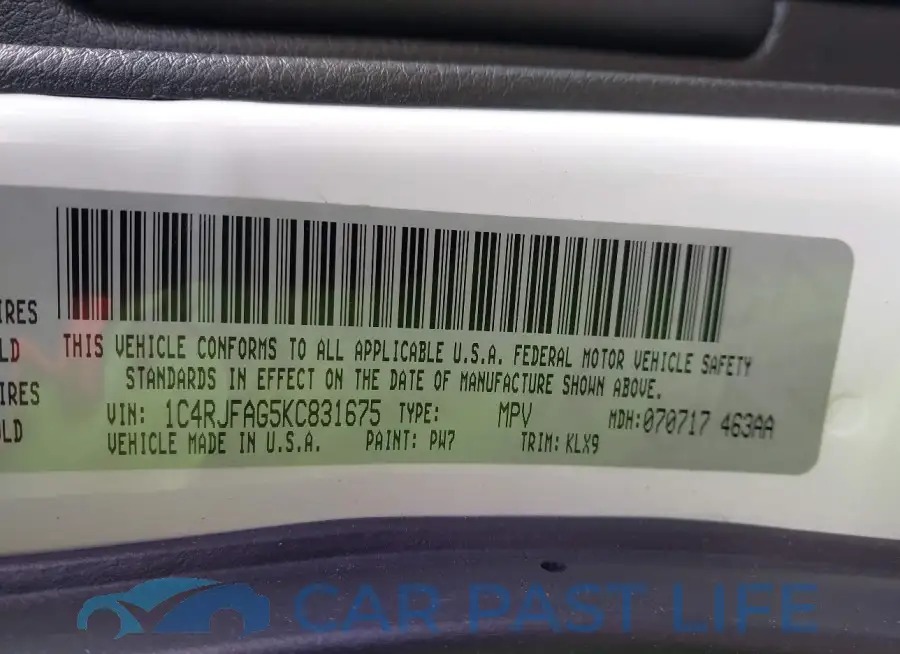 1C4RJFAG5KC831675# 9