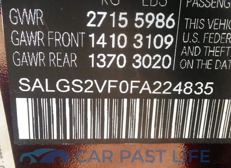 SALGS2SV3KA533530# 9