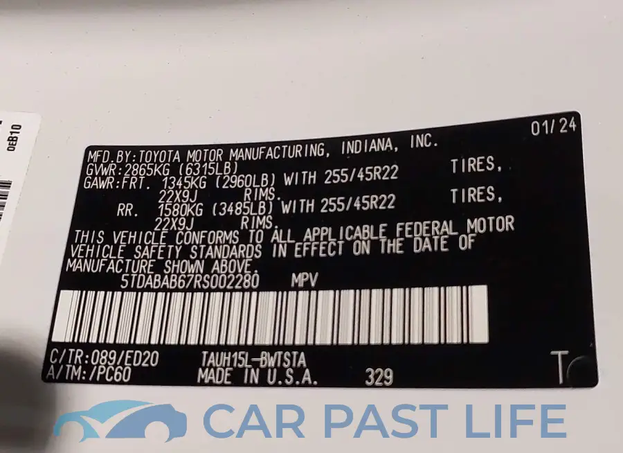5TDABAB67RS002280# 9