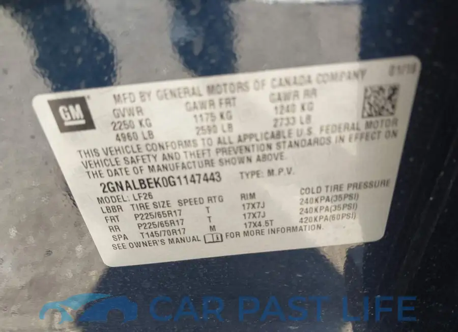 2GNALBEK0G1147443# 9