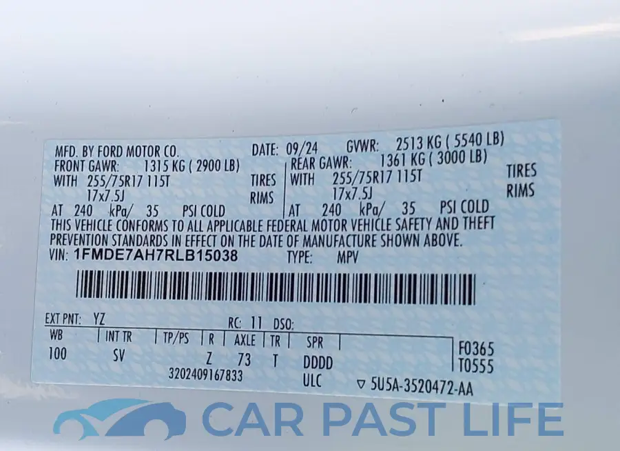 1FMDE7AH7RLB15038# 9