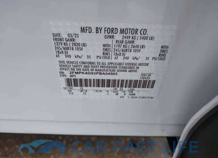 2FMPK4G93PBA04505# 9