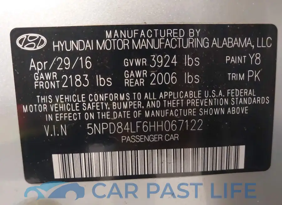 5NPD84LF6HH067122# 9