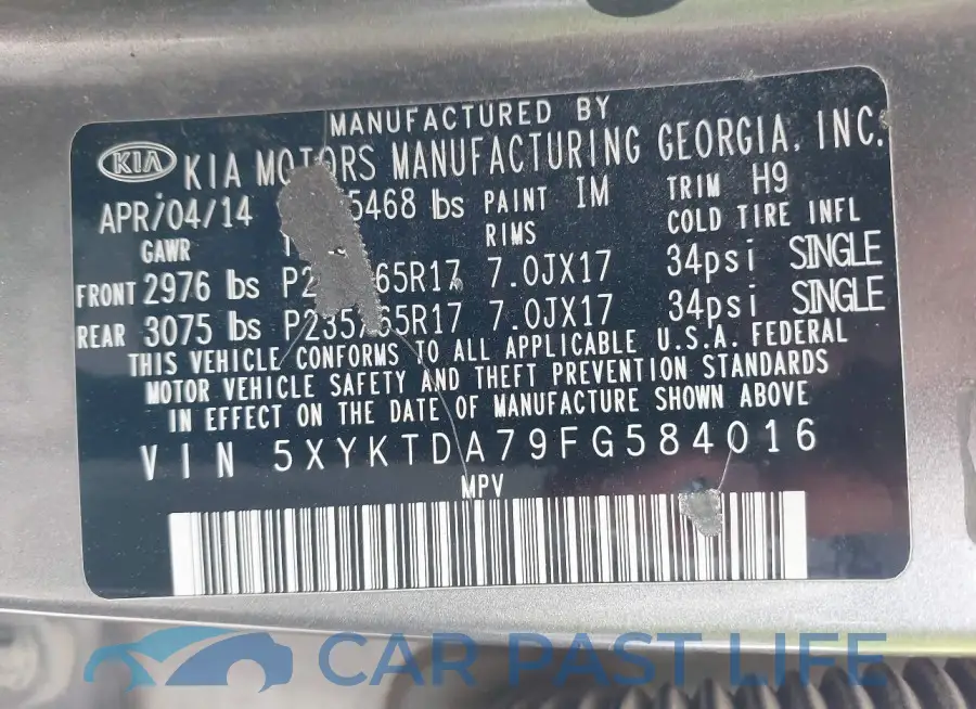 5XYKTDA79FG584016# 9